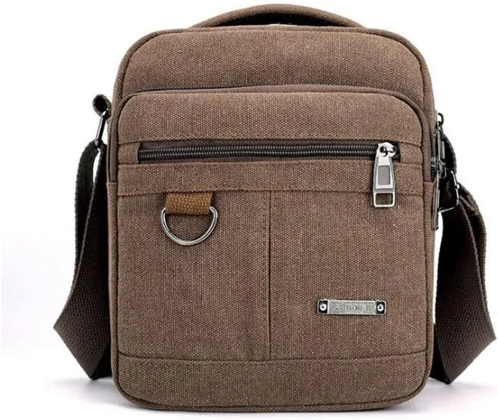 Canvas Shoulder Bag Canvas Crossbody Backpack Outdoor Leisure Travel Portable Shoulder Bag Suitable for Men and Women
