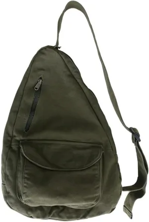 Canvas Sling Bag Backpack, Crossbody Shoulder Chest Bag with Adjustable Strap for Men Women Travel Hiking (Green)
