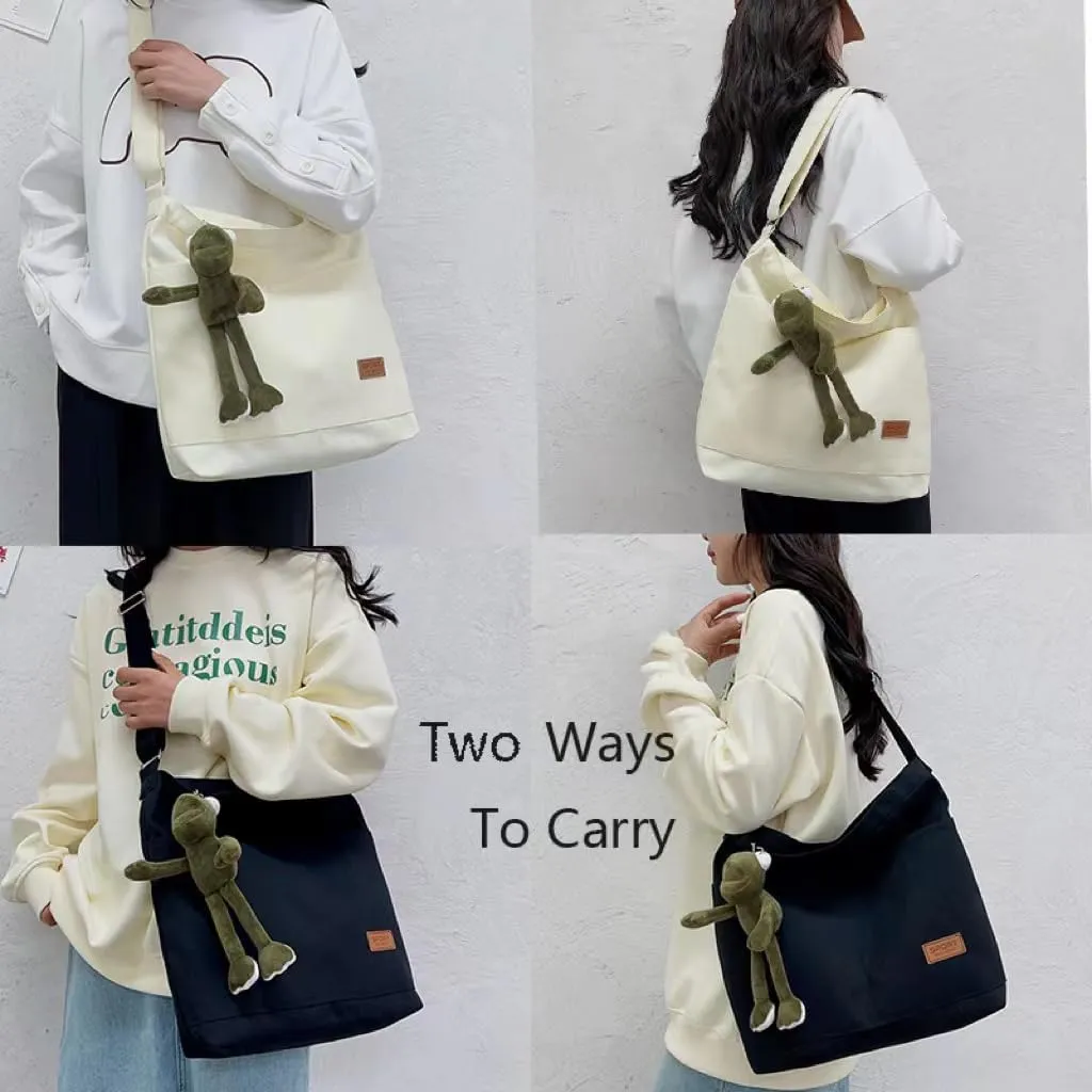 Canvas Tote Bag for Women - Crossbody, Shoulder, Travel & Beach Bag