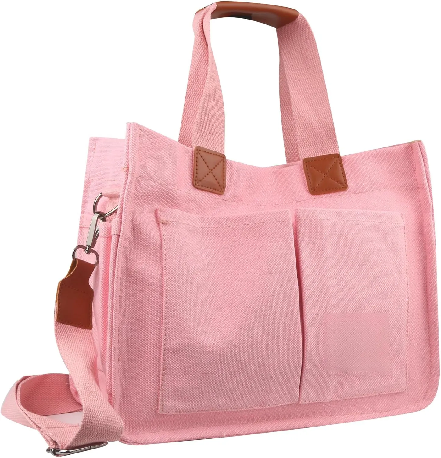 Canvas Tote Bag with Multi-pocket for Women Handbags Casual Hobo Crossbody Messenger Shoulder Bag