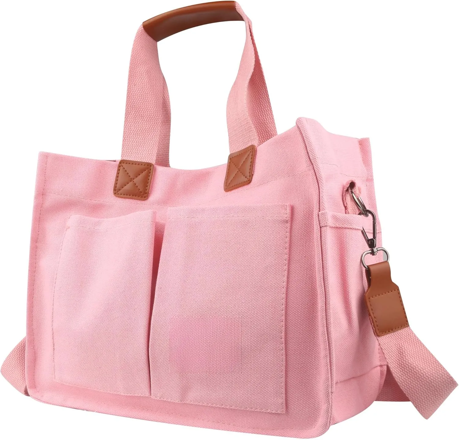 Canvas Tote Bag with Multi-pocket for Women Handbags Casual Hobo Crossbody Messenger Shoulder Bag