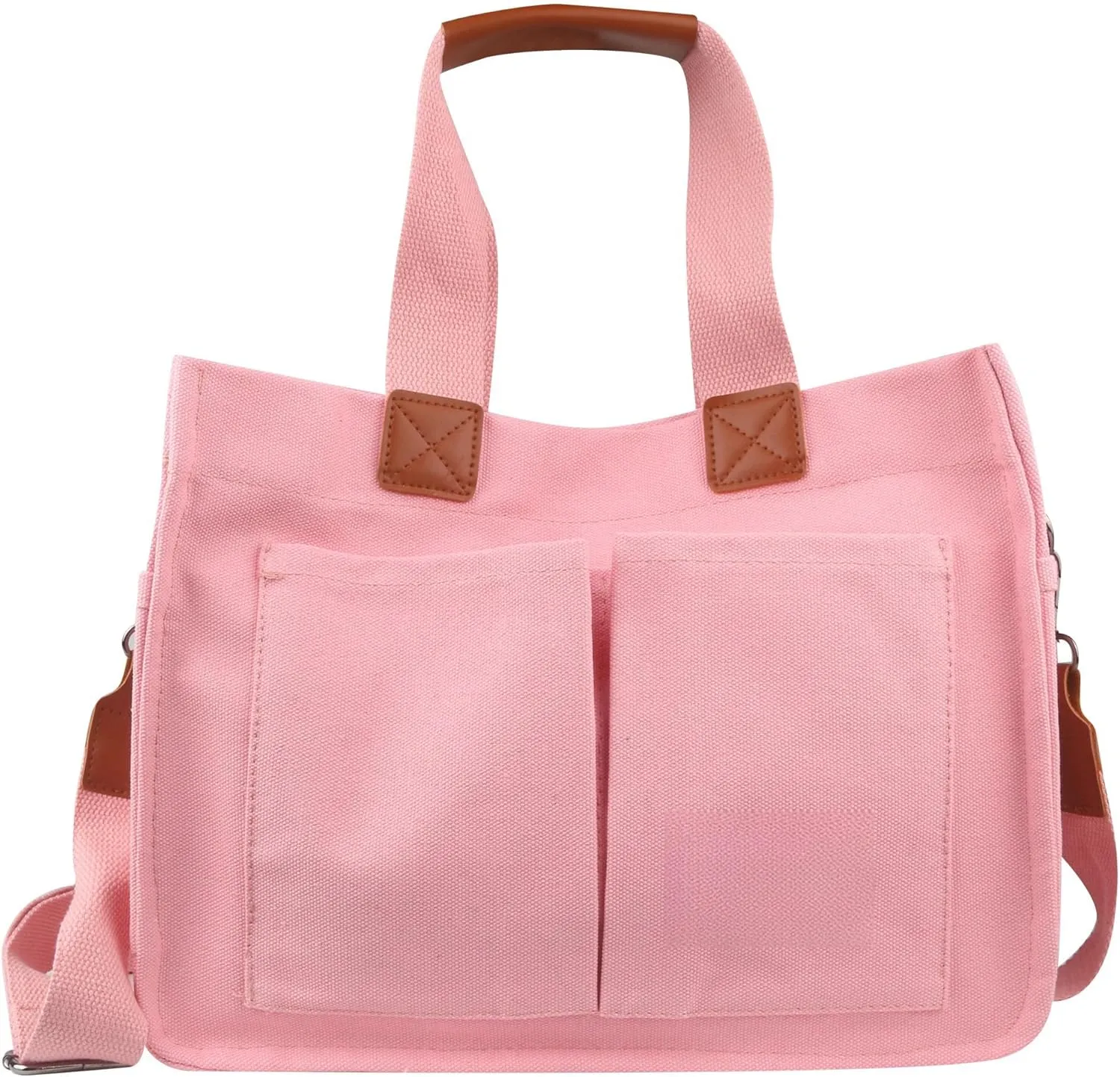 Canvas Tote Bag with Multi-pocket for Women Handbags Casual Hobo Crossbody Messenger Shoulder Bag