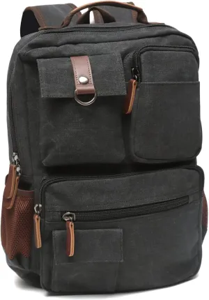 Canvas Vintage Message Travel Bag Rucksack Laptop Backpack,220807-02