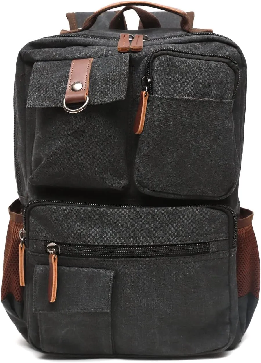 Canvas Vintage Message Travel Bag Rucksack Laptop Backpack,220807-02