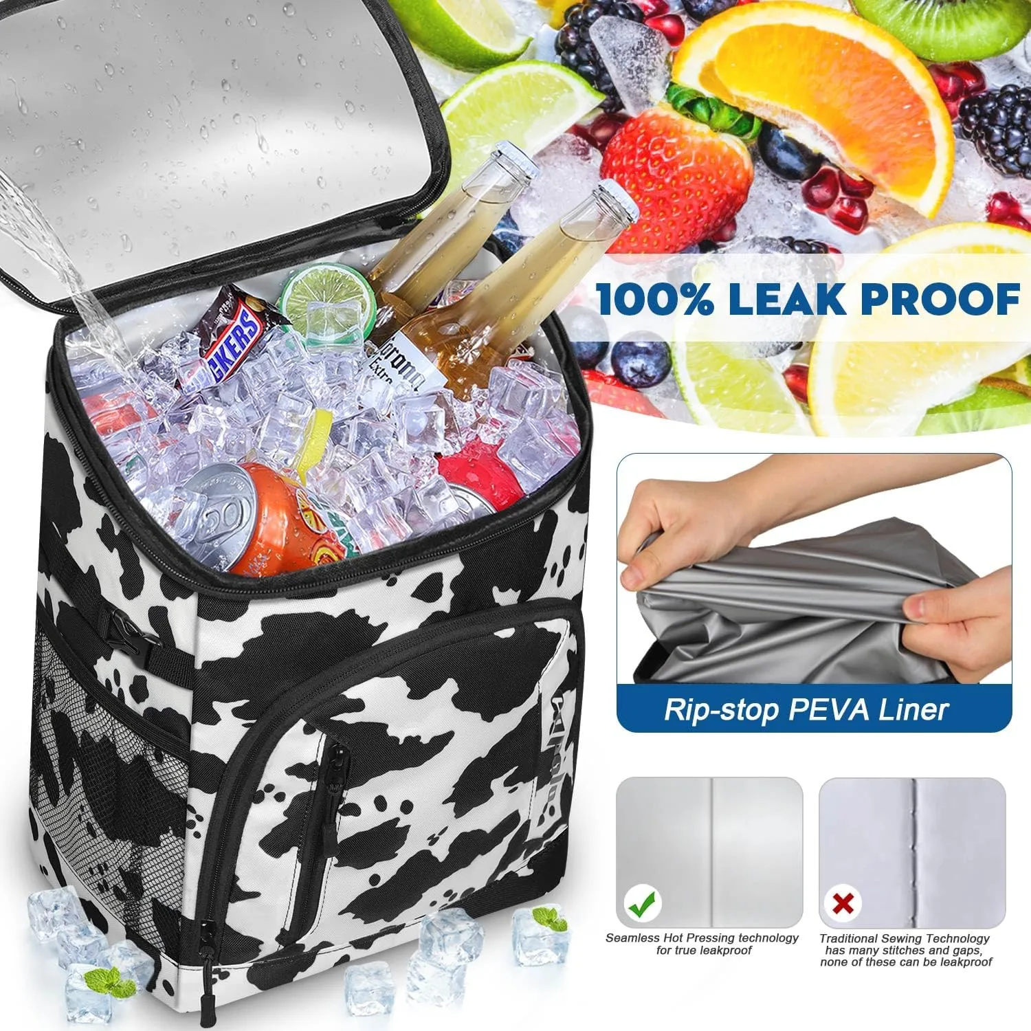 Capolo Cooler Backpack 30/45 Cans, Insulated Thermal Bag Beverage Soft Cooler Lunch Camping Travel Picnic Hiking for Men Women
