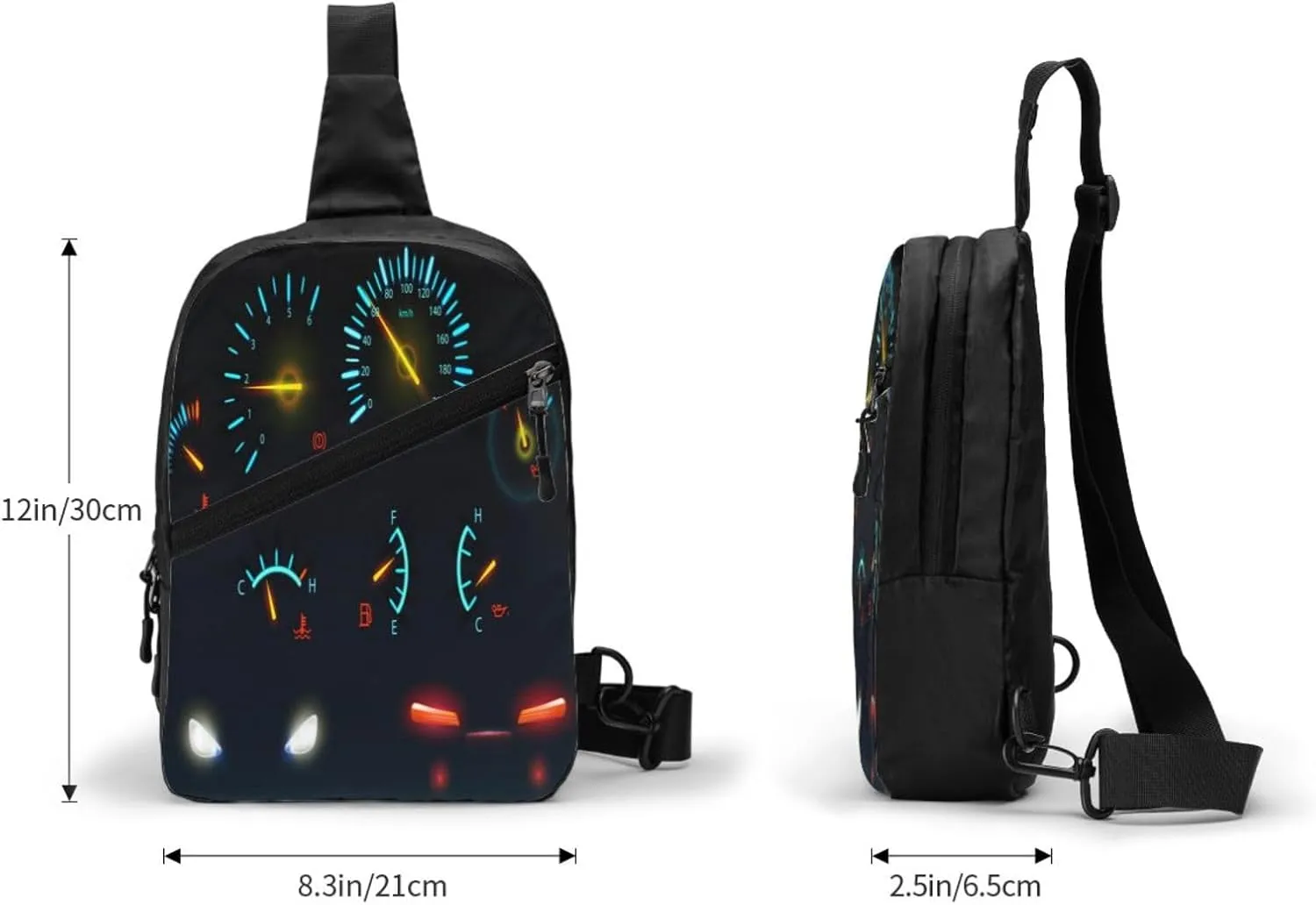 Car Dashboard Indicators Scales Sling Bag for Men Women, Small Crossbody Sling Backpack Shoulder Chest Bag, Anti Theft Travel Hiking Sports