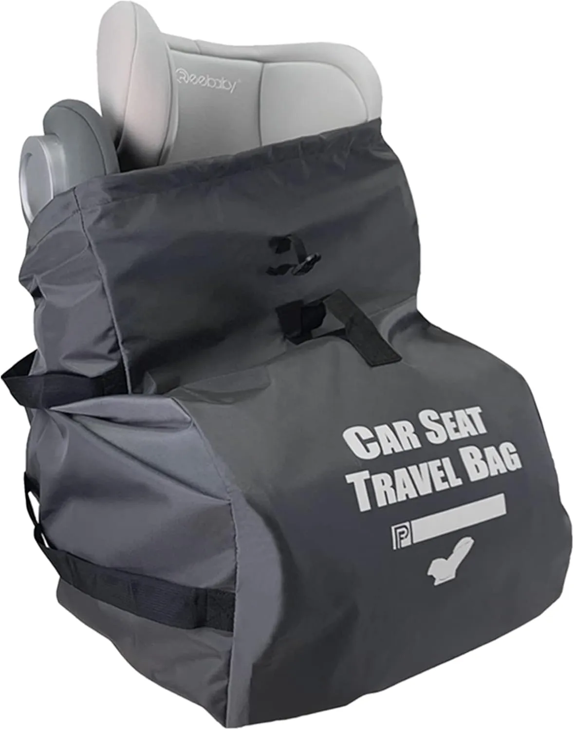 Car Seat Travel Bag for Air Travel - Profaster Airplane Carseat Gate Check Bag Backpack, Fold with Attached Carry Bag, Gray