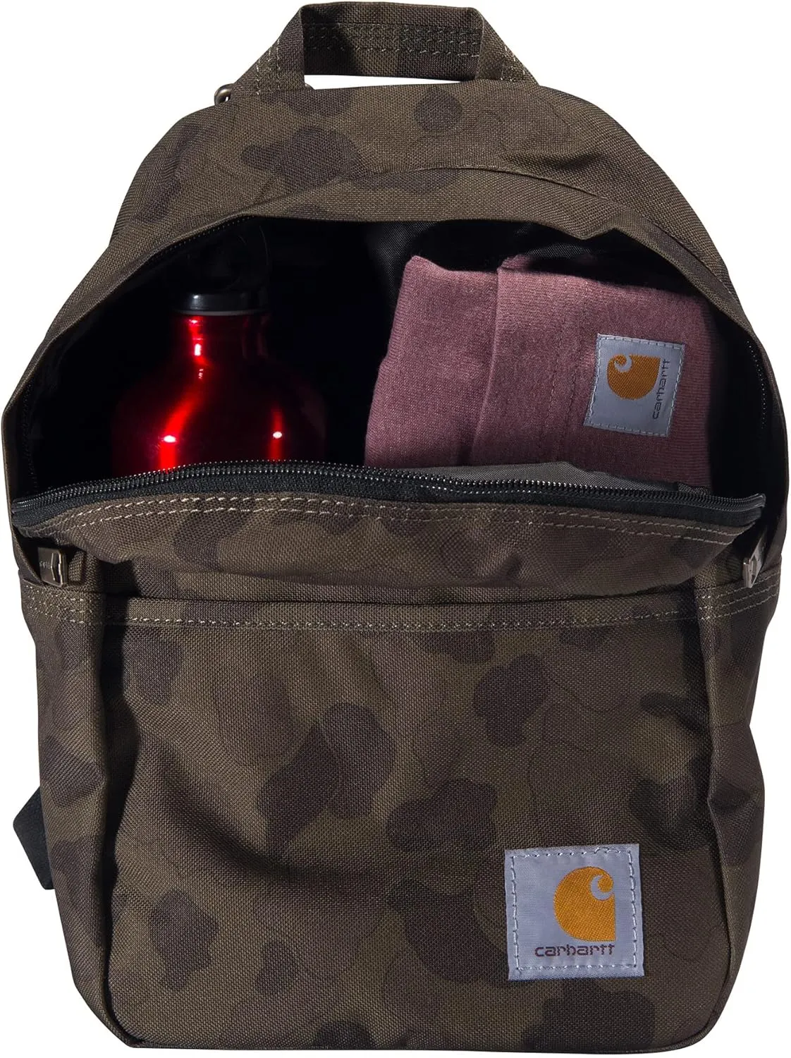 Carhartt Classic Mini Backpack, Water-Resistant Backpack with Adjustable Shoulder Straps, Duck Camo