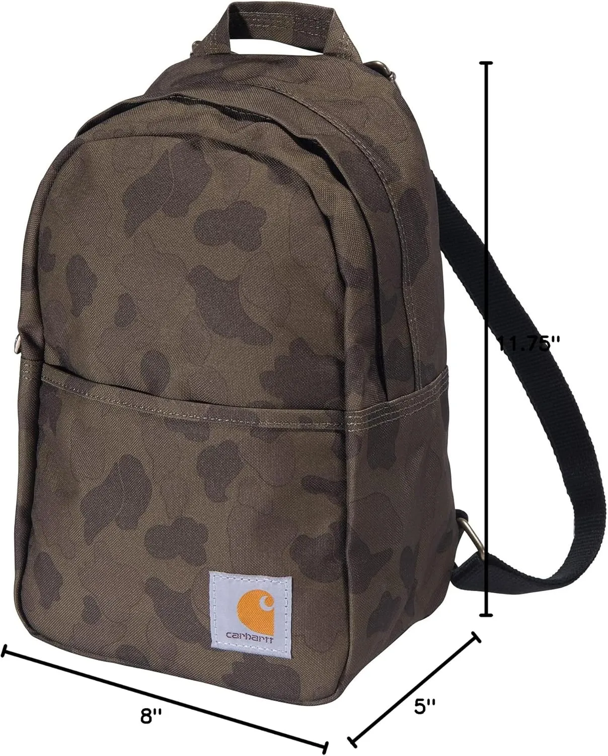 Carhartt Classic Mini Backpack, Water-Resistant Backpack with Adjustable Shoulder Straps, Duck Camo