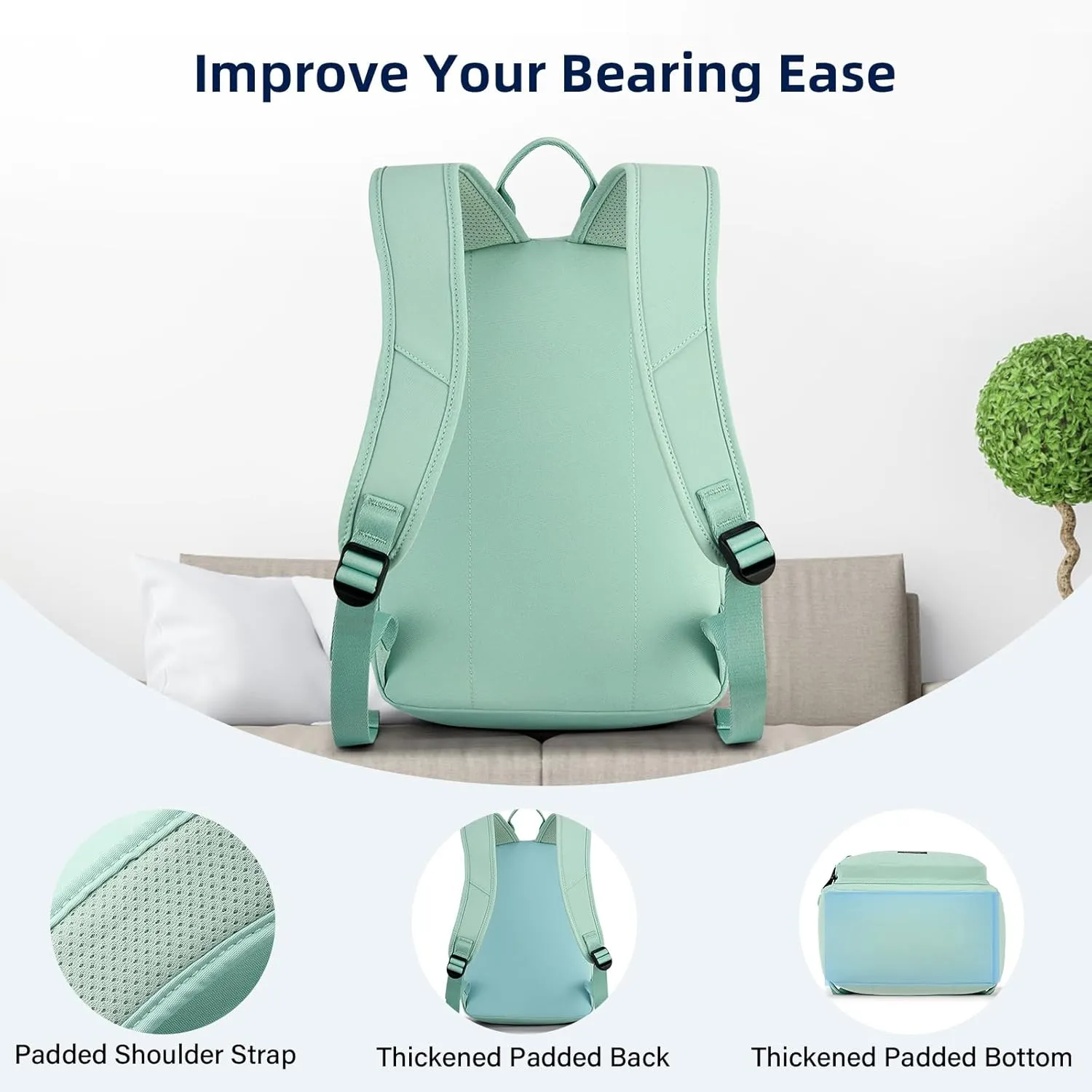 Carry On Travel Backpack For Men Women, 13 Inch Small Mini Work Bag Personal Item Backpacks, Camping Back Pack Lightweight Hiking Daypack For Office Nurse Commuter (Cyan)