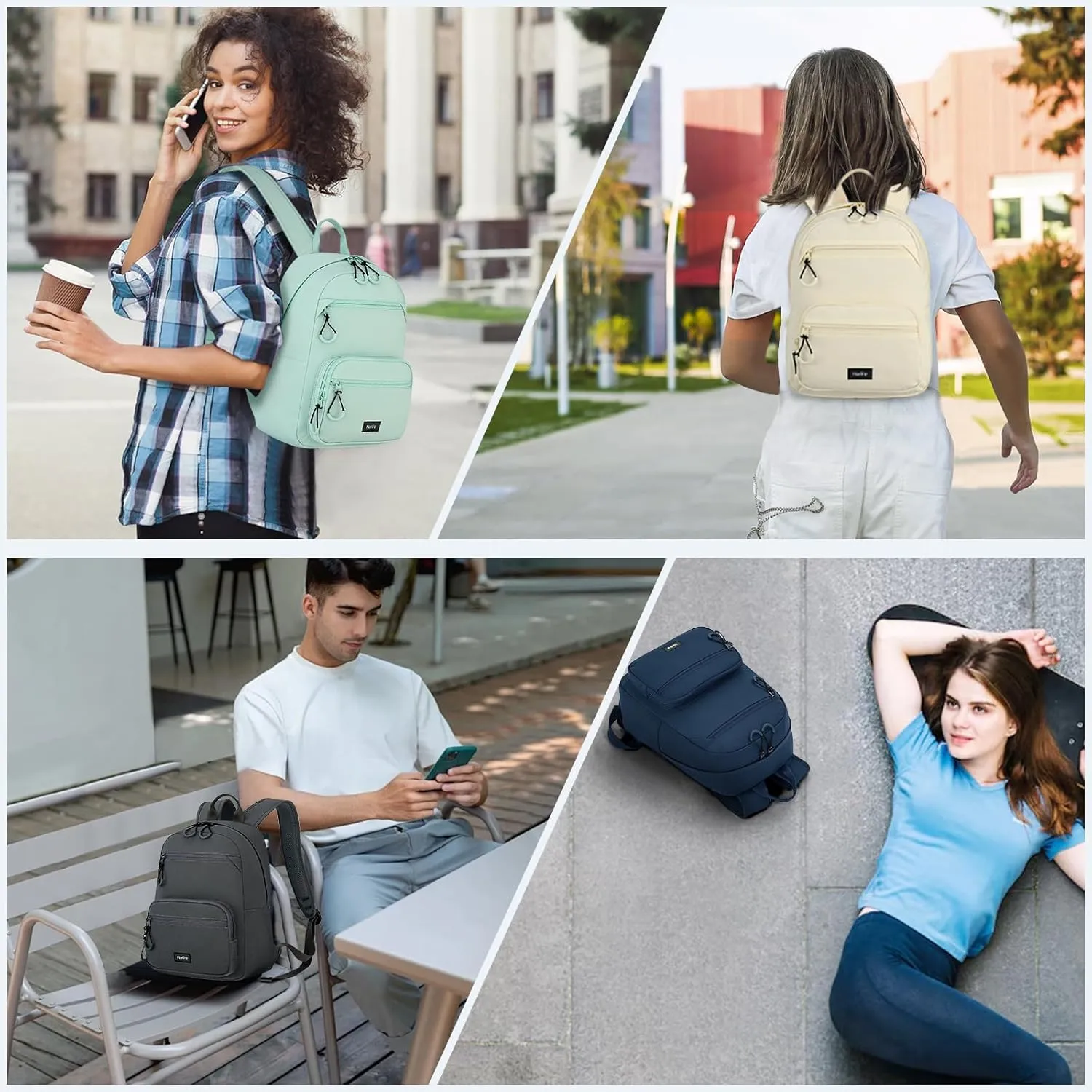 Carry On Travel Backpack For Men Women, 13 Inch Small Mini Work Bag Personal Item Backpacks, Camping Back Pack Lightweight Hiking Daypack For Office Nurse Commuter (Cyan)