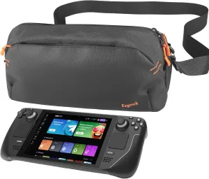 Carrying Case for Steam Deck/Steam Deck OLED/ASUS ROG Ally X, Protective Shoulder Bag for Consoles & Accessories, Storage Sling Bag for Daily Use and Travel