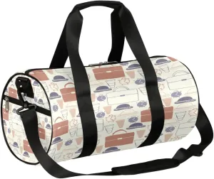 Cartoon Bag Sports Gym Bag Duffel Bags Workout Lightweight Shoulder Weekender Bag Travel Duffel Bag for Men Women(Alarm Clock Pattern)