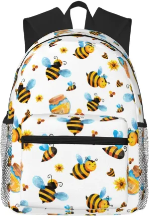 Cartoon Bee Pattern print Lightweight duffel bag, travel hiking daypack, comfortable backpack, sports bag