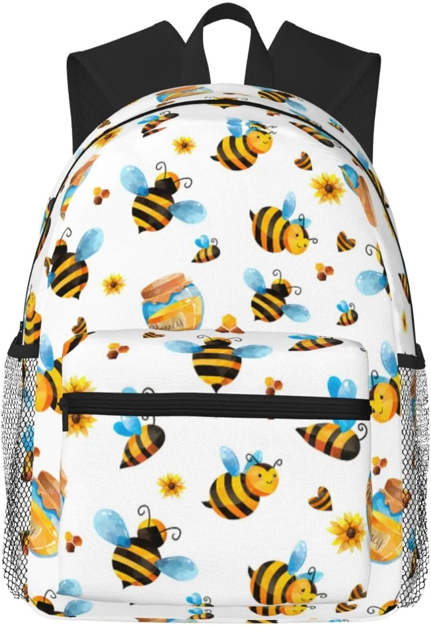 Cartoon Bee Pattern print Lightweight duffel bag, travel hiking daypack, comfortable backpack, sports bag