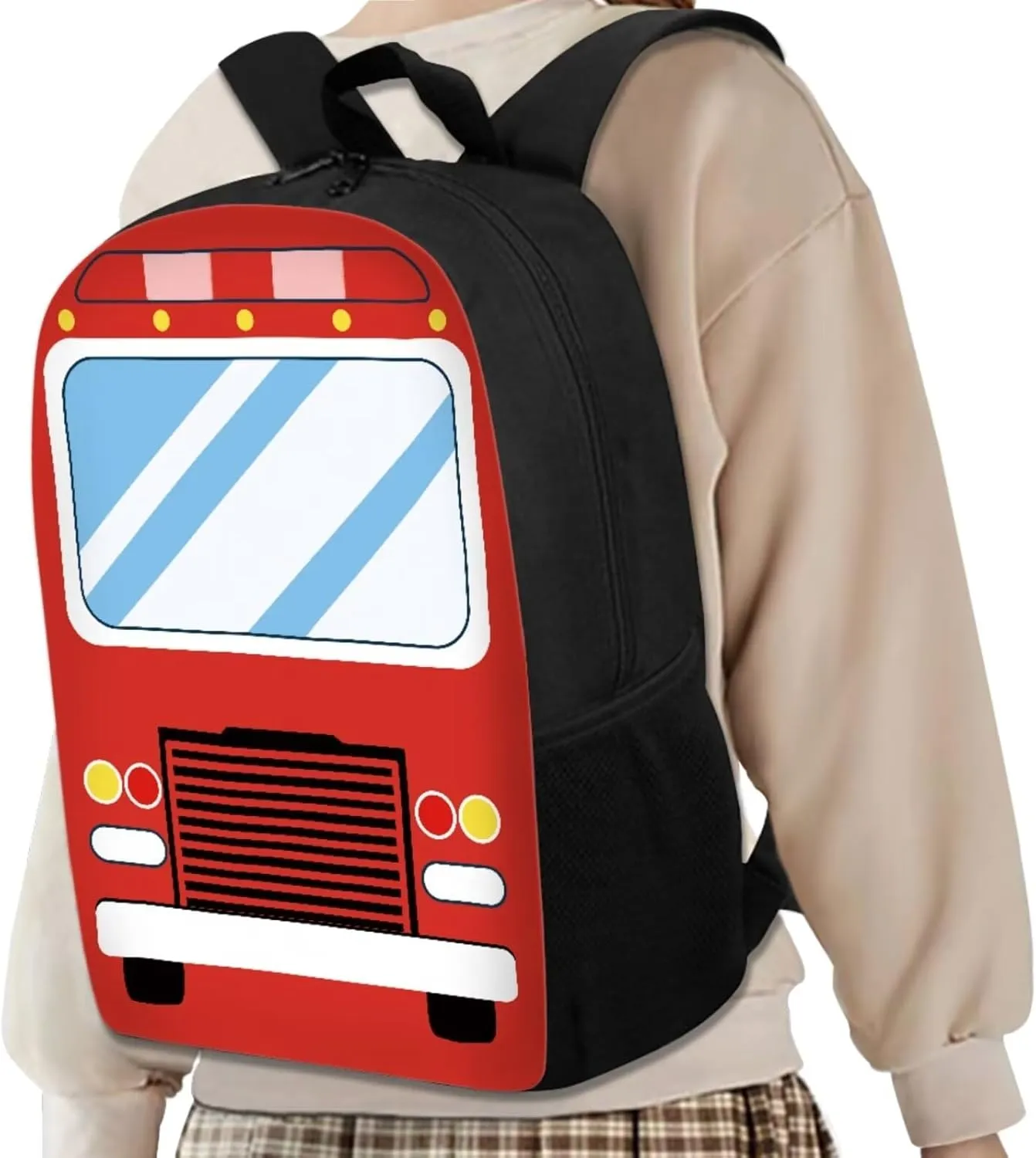 Cartoon Car Girls Backpack for School Boys School Bag with Adjustable Shoulder Strap Fashion Backpack and Lunch Box Pencil Case Set 3 In 1 School Bookbags for Kids 3-5 Primary School