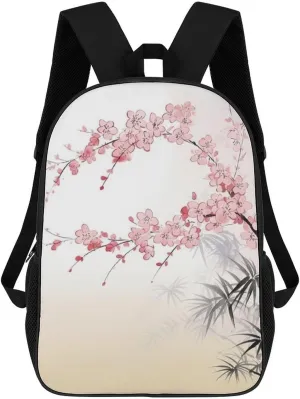 Casual Backpack for Men Women Waterproof Lightweight Daypack Travel Laptop Bag Cherry Blossoms