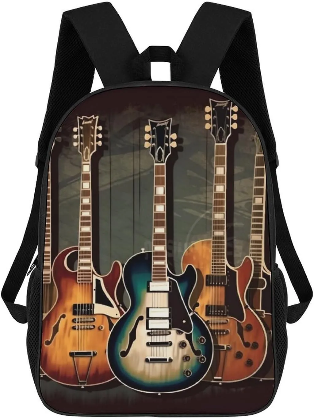Casual Backpack for Men Women Waterproof Lightweight Daypack Travel Laptop Bag Guitars Art