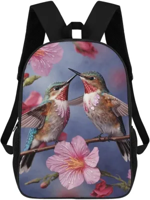 Casual Backpack for Men Women Waterproof Lightweight Daypack Travel Laptop Bag Humming Birds