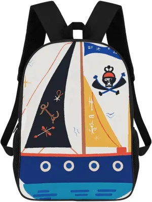 Casual Backpack for Men Women Waterproof Lightweight Daypack Travel Laptop Bag Nautical Sailing Pirate
