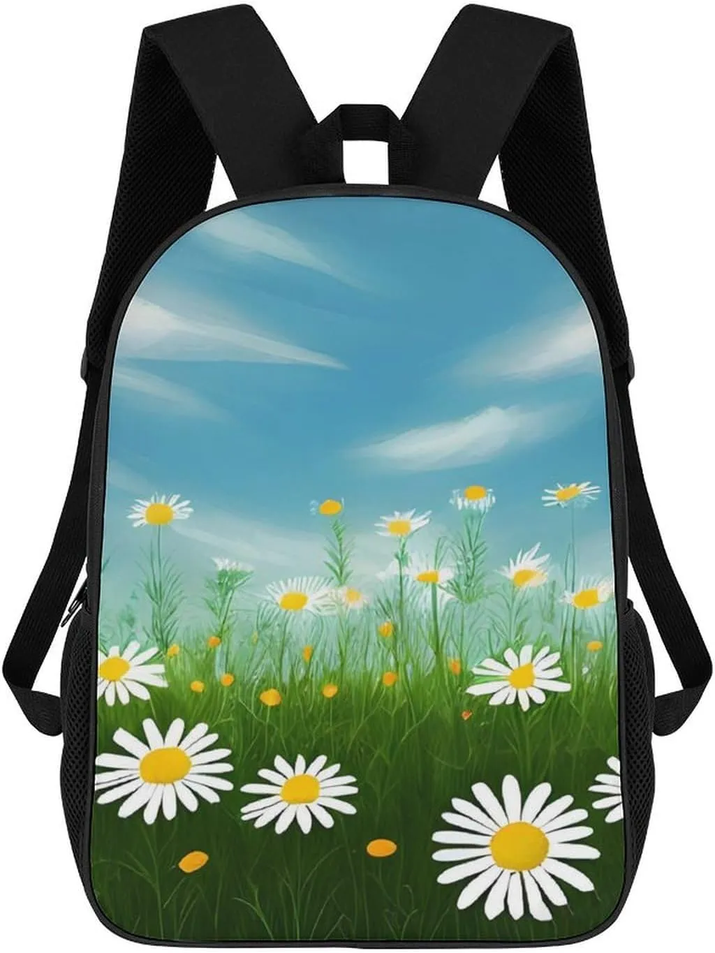 Casual Backpack for Men Women Waterproof Lightweight Daypack Travel Laptop Bag Spring Daisy Flowers