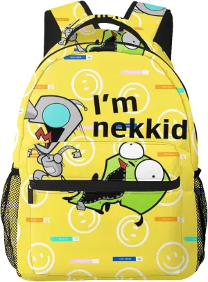 Casual Backpack Invader Cartoon_Zim Unisex High Capacity Students Schoolbag Travel Fashion Shoulders Bag