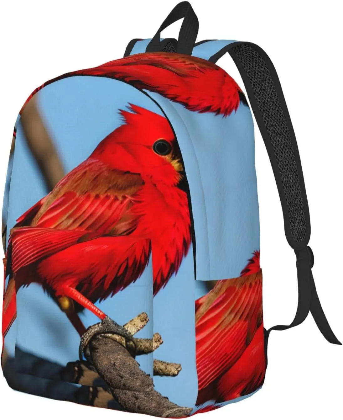 Casual Canvas Backpack, Laptop Rucksack,Shoulder Travel Camping Hiking Backpacks for Men Women-beautiful red Bird