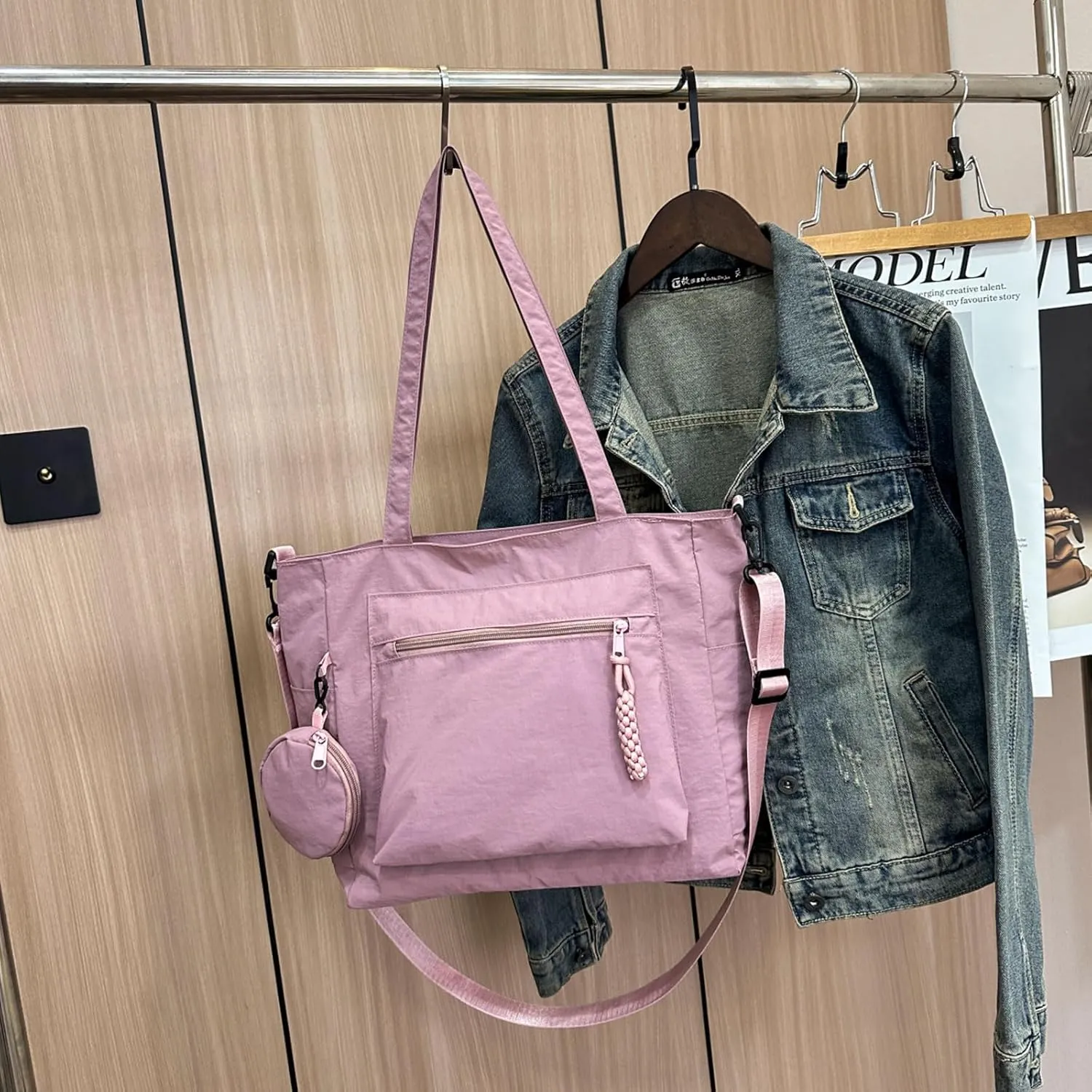 Casual Crossbody Bag Nylon Plain Messenger Bag Hobo Shoulder Bag Travel Daypacks