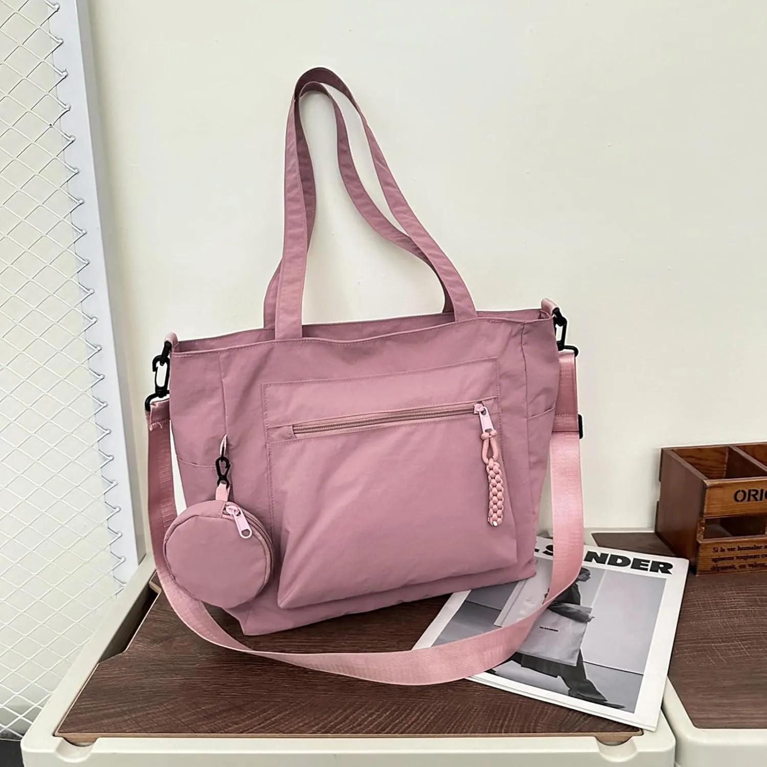 Casual Crossbody Bag Nylon Plain Messenger Bag Hobo Shoulder Bag Travel Daypacks