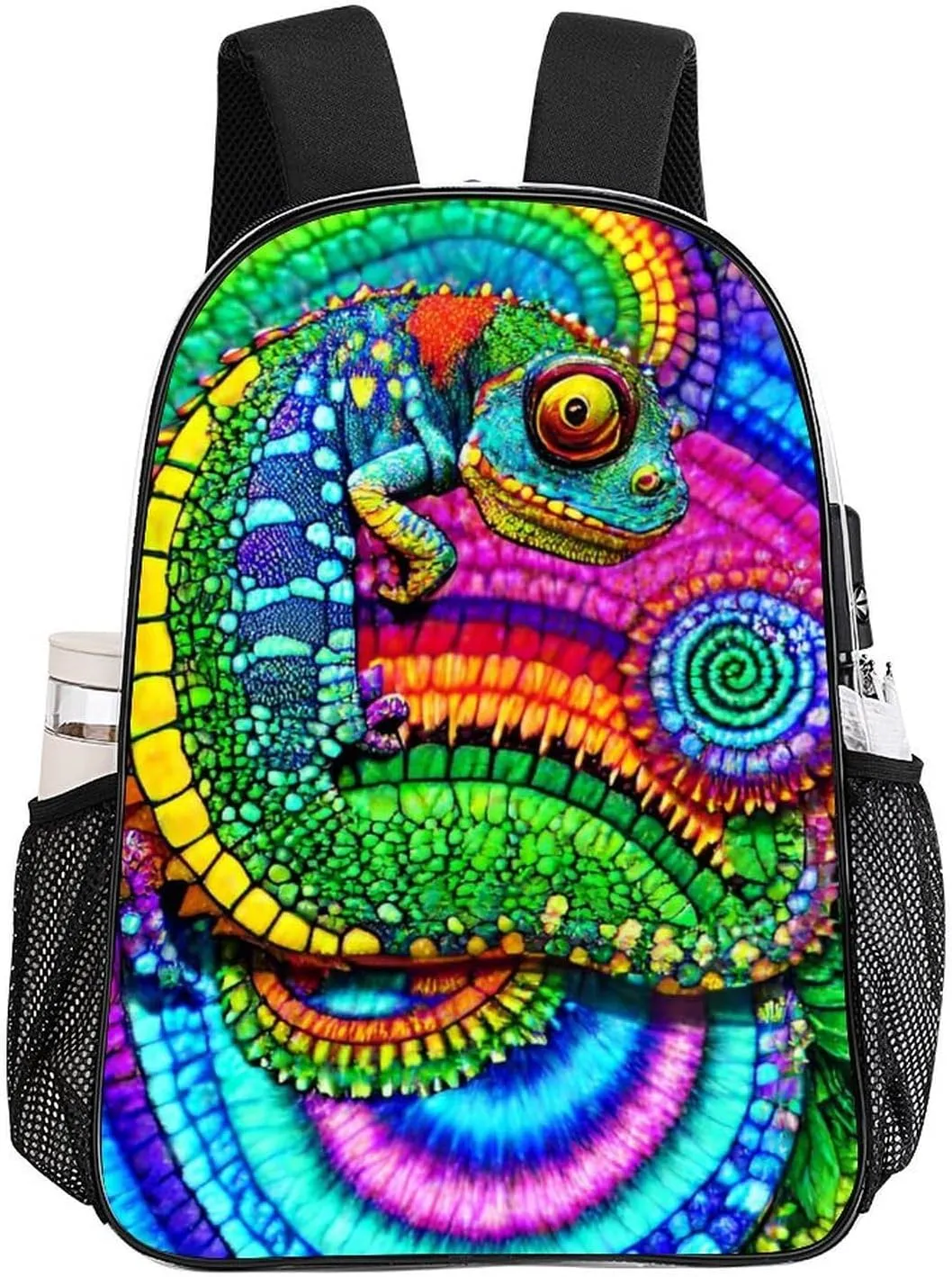 Casual Daypack Multipurpose Anti-Theft Large Capacity Carry On Bag - Psychedelic Rainbow Chameleon Art Casual Daypack Climbing Shoulder Transparent Bag