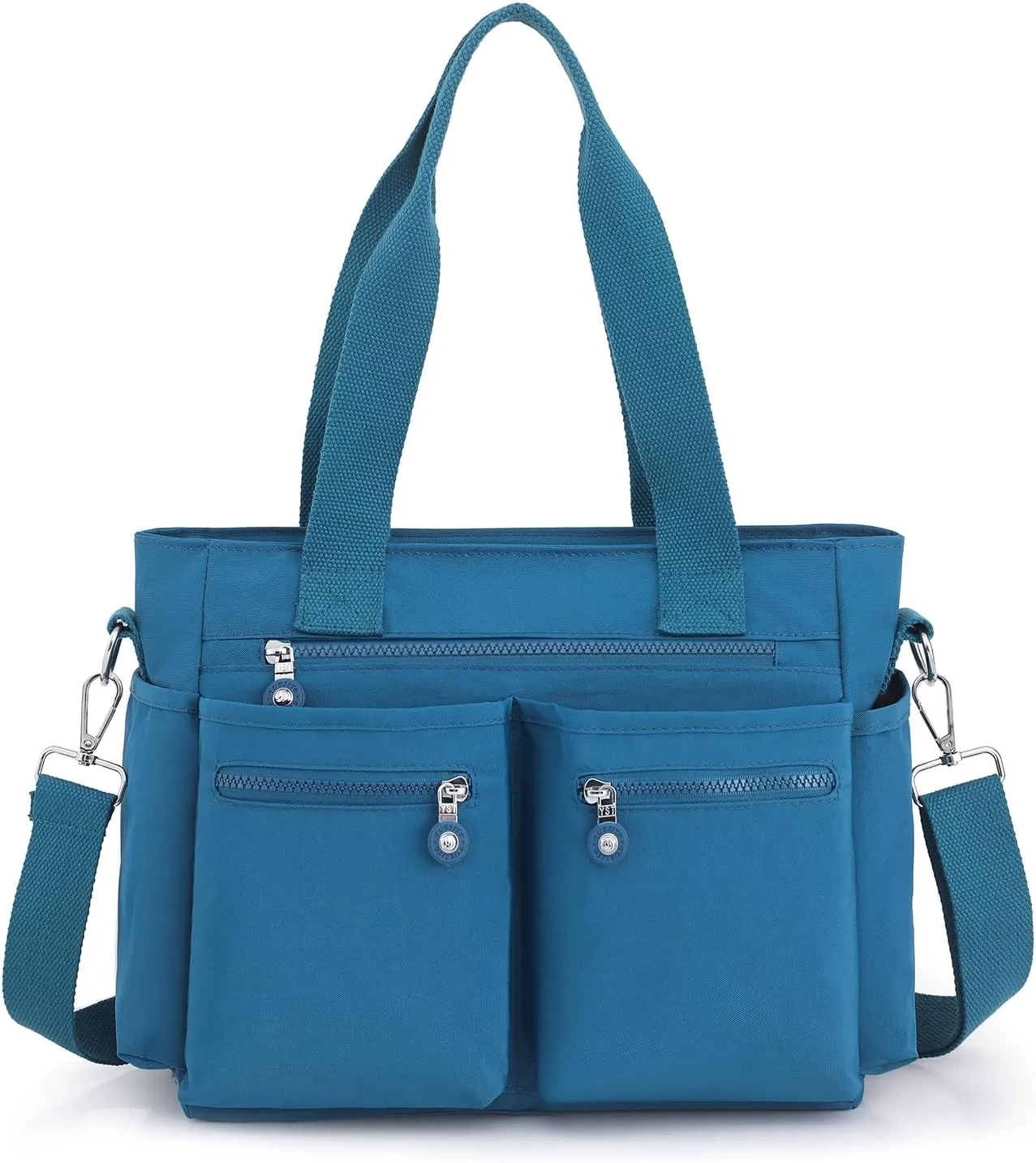 Casual Tote Bag for Women with Multiple Pockets Nylon Crossbody Shoulder Bag Everything Bag Handbag for Work Travel Out