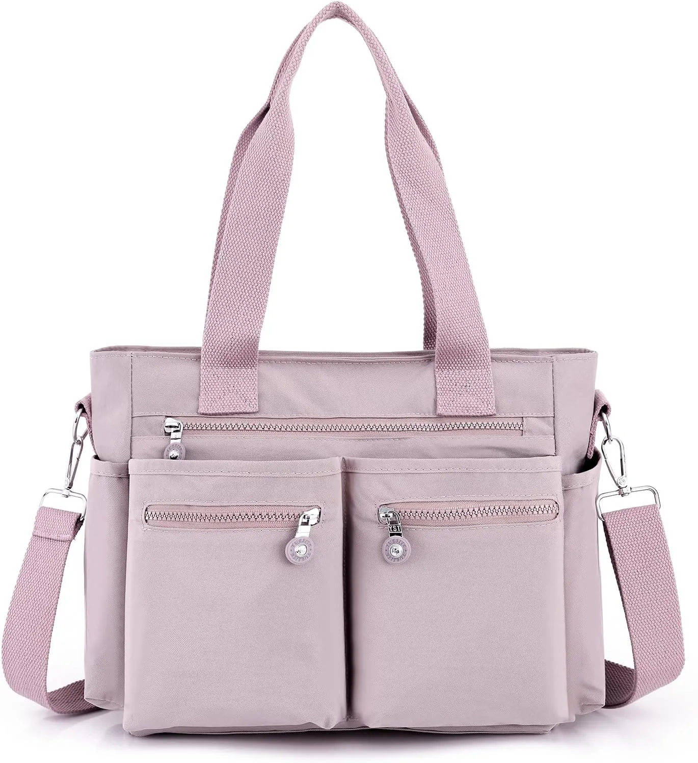 Casual Tote Bag for Women with Multiple Pockets Nylon Crossbody Shoulder Bag Everything Bag Handbag for Work Travel Out