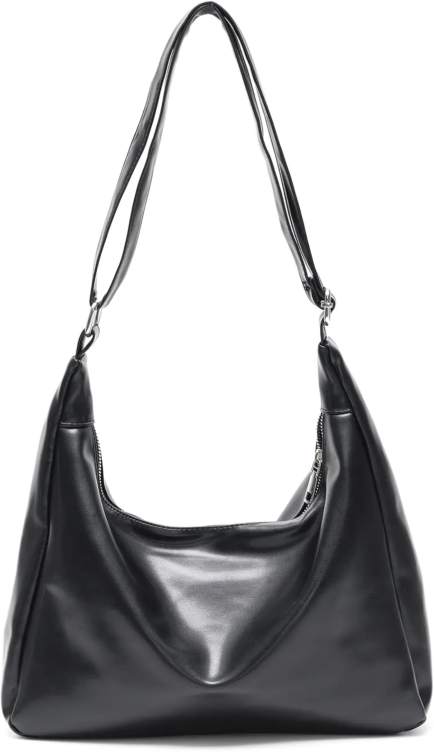 celestina Hobo Bags for Women, Ultra Soft Foldable Vegan Leather Shoulder Handbag, Stylish Slouchy Tote Purses