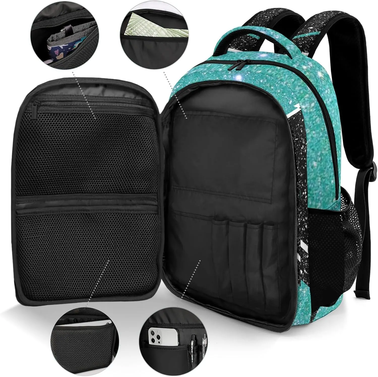 Cheer Cheerleader Backpack Cheerleading Bags Custom Name Book Bag for Cheer Team Coaches Gift (Light Blue)