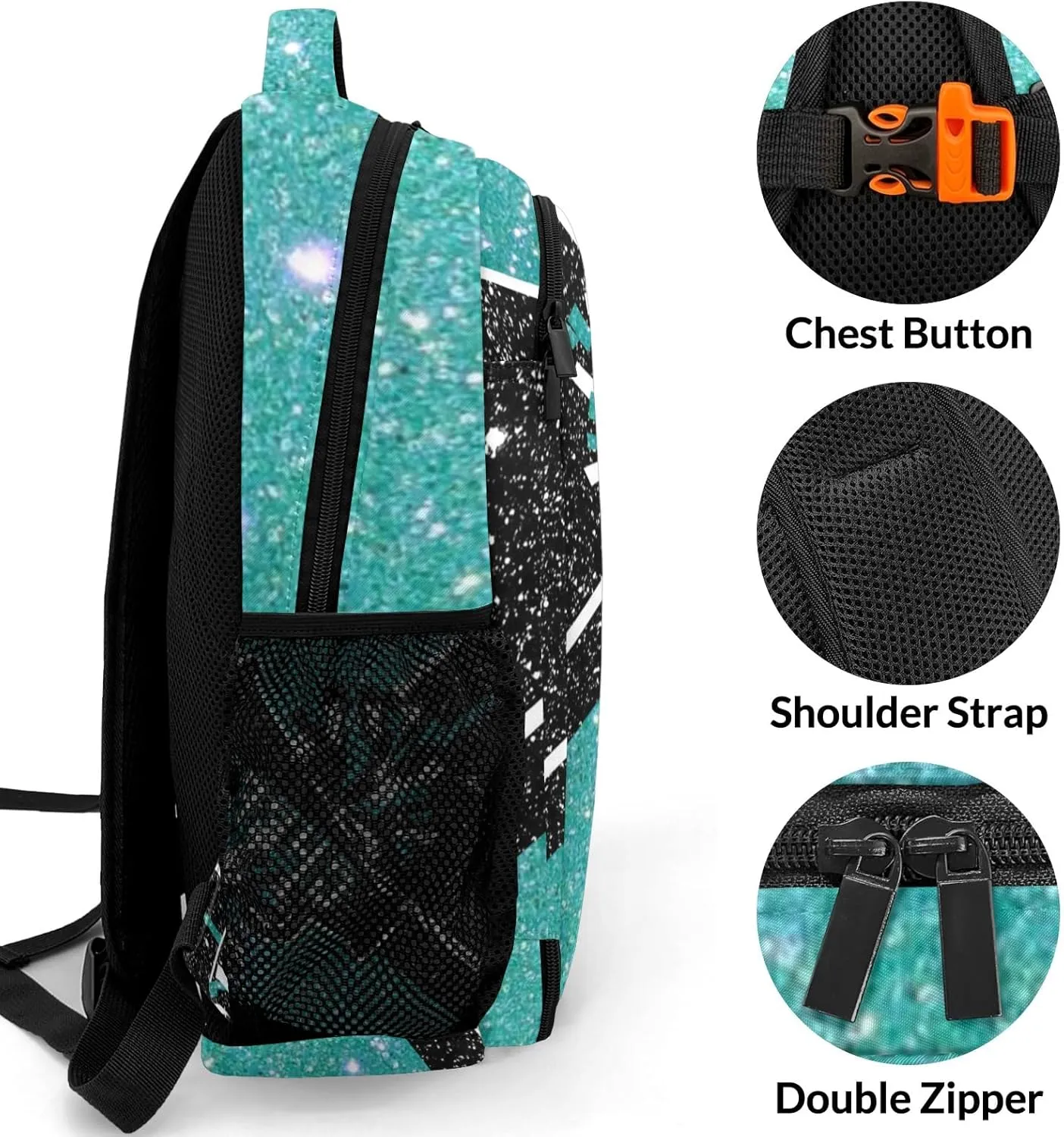 Cheer Cheerleader Backpack Cheerleading Bags Custom Name Book Bag for Cheer Team Coaches Gift (Light Blue)