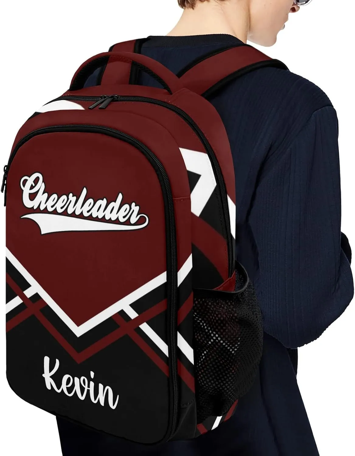 Cheer Cheerleader Backpack Personalized with Name for Men Women Shoulder Bag Laptop Bag Bookbag