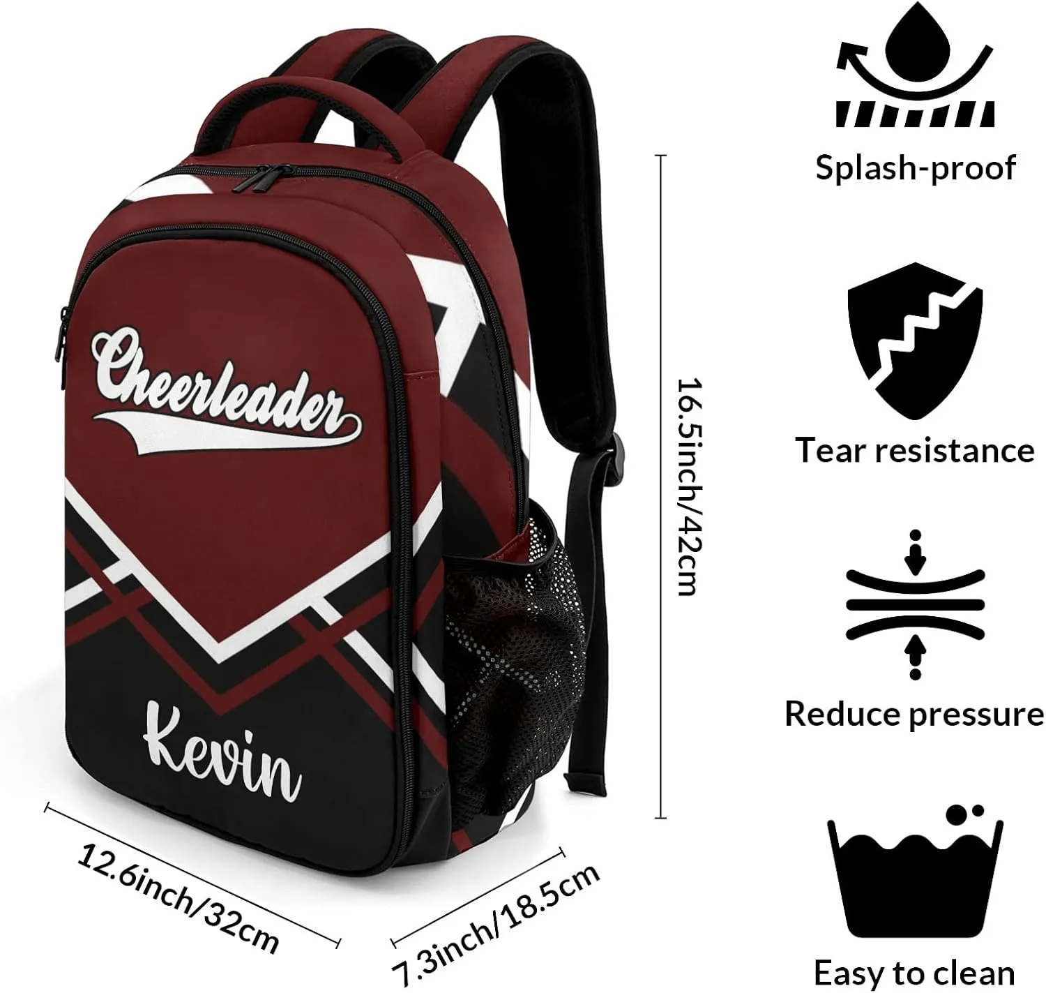 Cheer Cheerleader Backpack Personalized with Name for Men Women Shoulder Bag Laptop Bag Bookbag