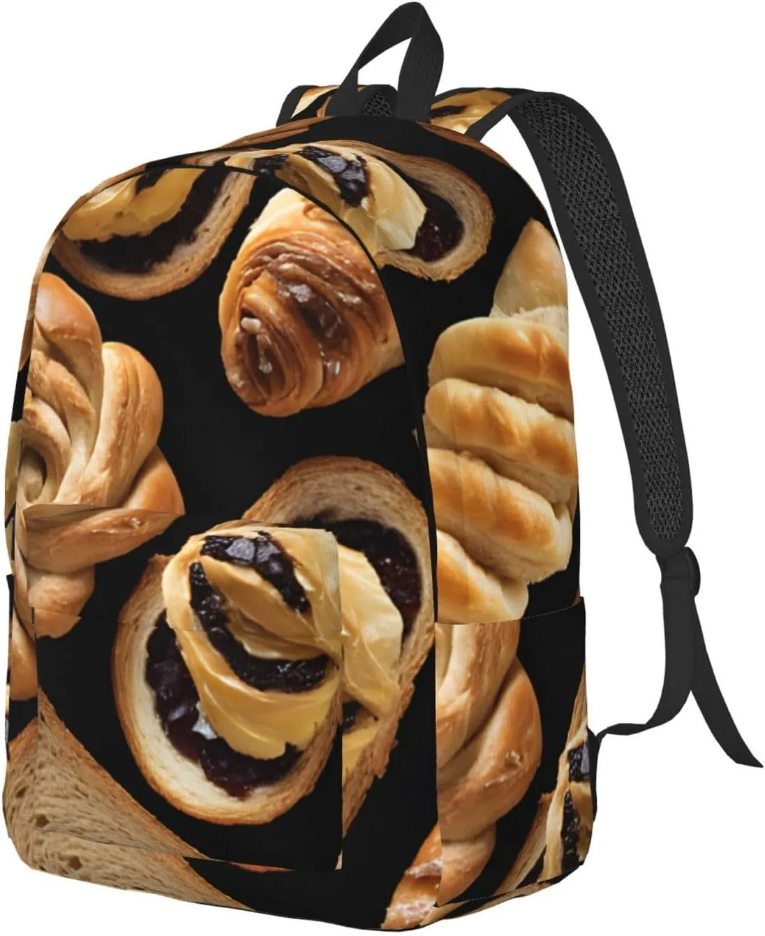 Cheese Sandwiches Print Canvas Backpack Shoulder Bag Laptop Bag