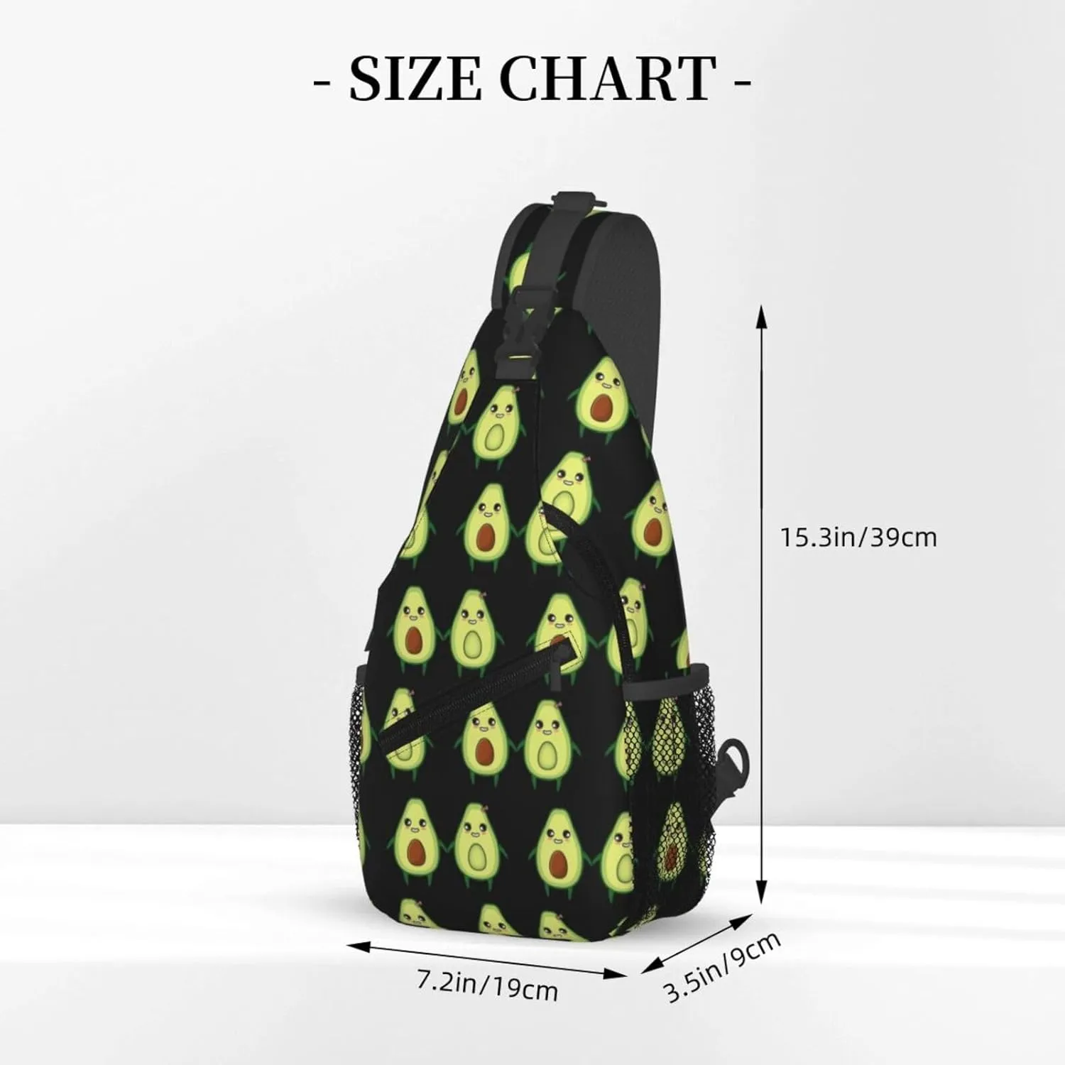 Chest Bag for Men Women for Cute Avocado Lovers Sling Shoulder Backpack Large Capacity Crossbody with Adjustable Shoulder Strap