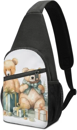 Chest Bag Sling Bag for Men Women Bear And Gift Sport Sling Backpack Lightweight Shoulder Bag for Travel