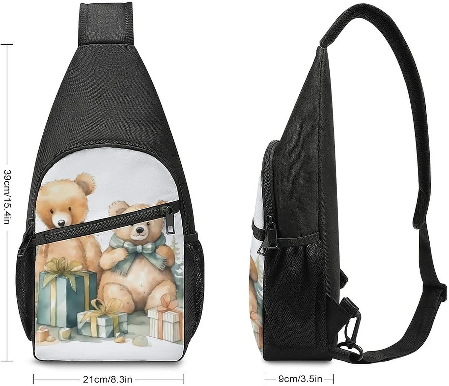 Chest Bag Sling Bag for Men Women Bear And Gift Sport Sling Backpack Lightweight Shoulder Bag for Travel