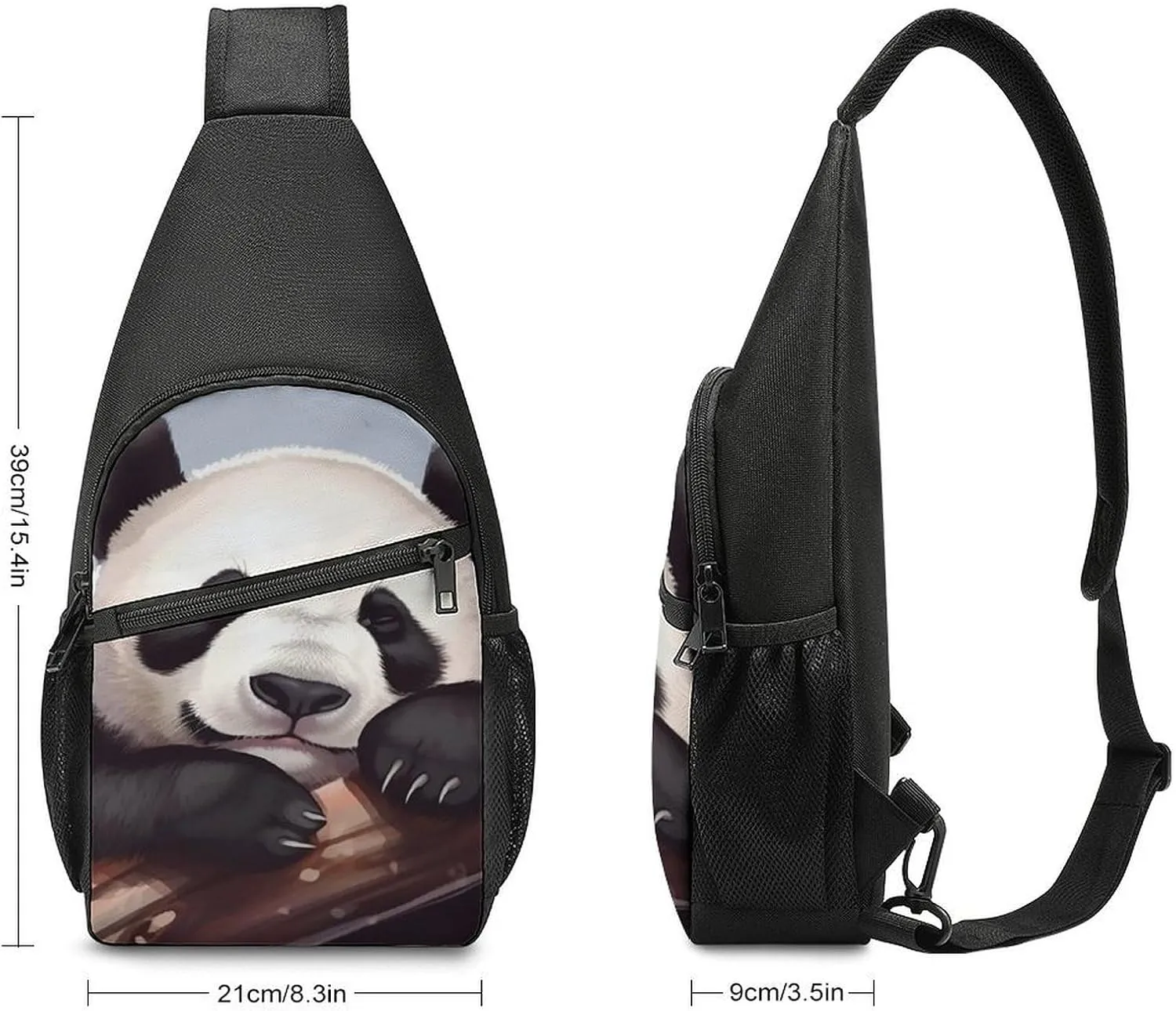 Chest Bag Sling Bag for Men Women Cute Panda Sport Sling Backpack Lightweight Shoulder Bag for Travel