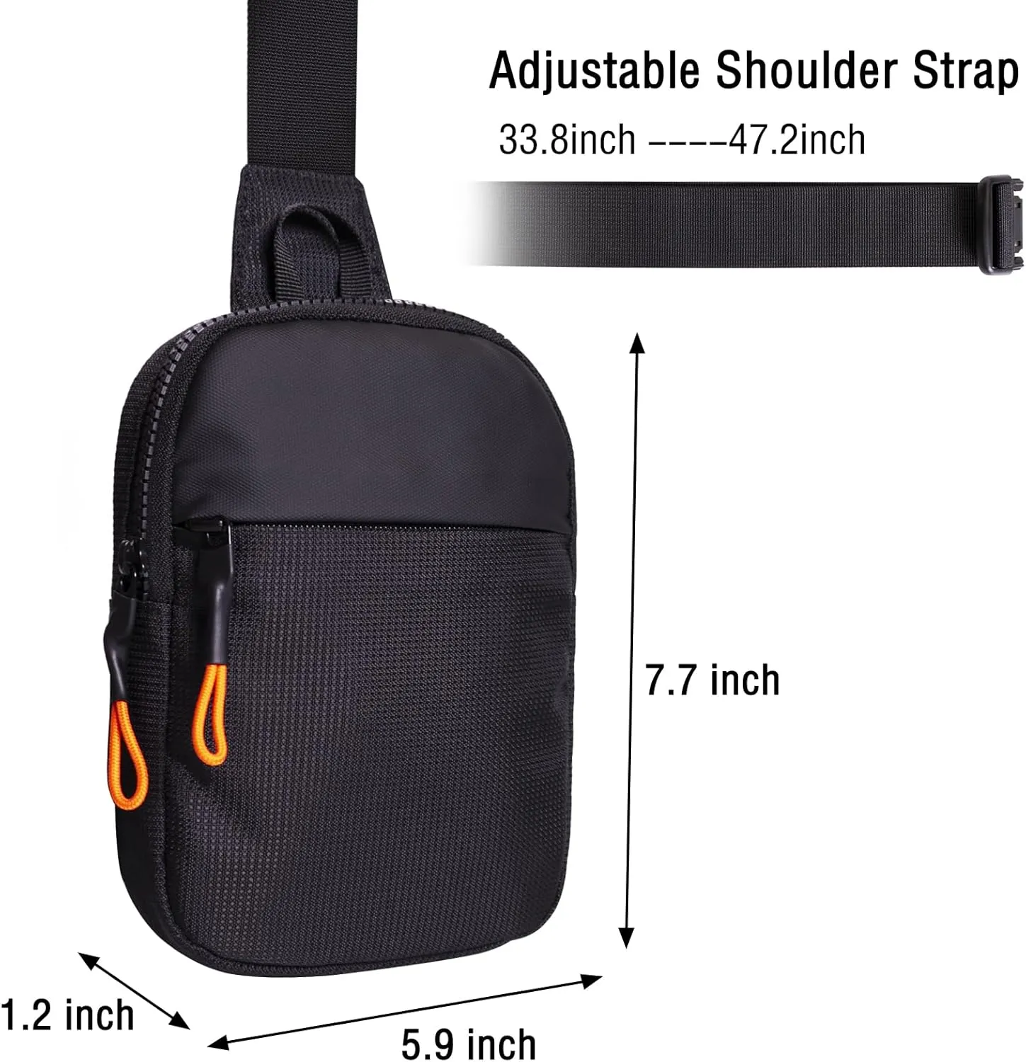 Chest Mini Sling Bag Waterproof Crossbody Bag Lightweight Casual Phone Bag Small Shoulder Daypack for Men Travel