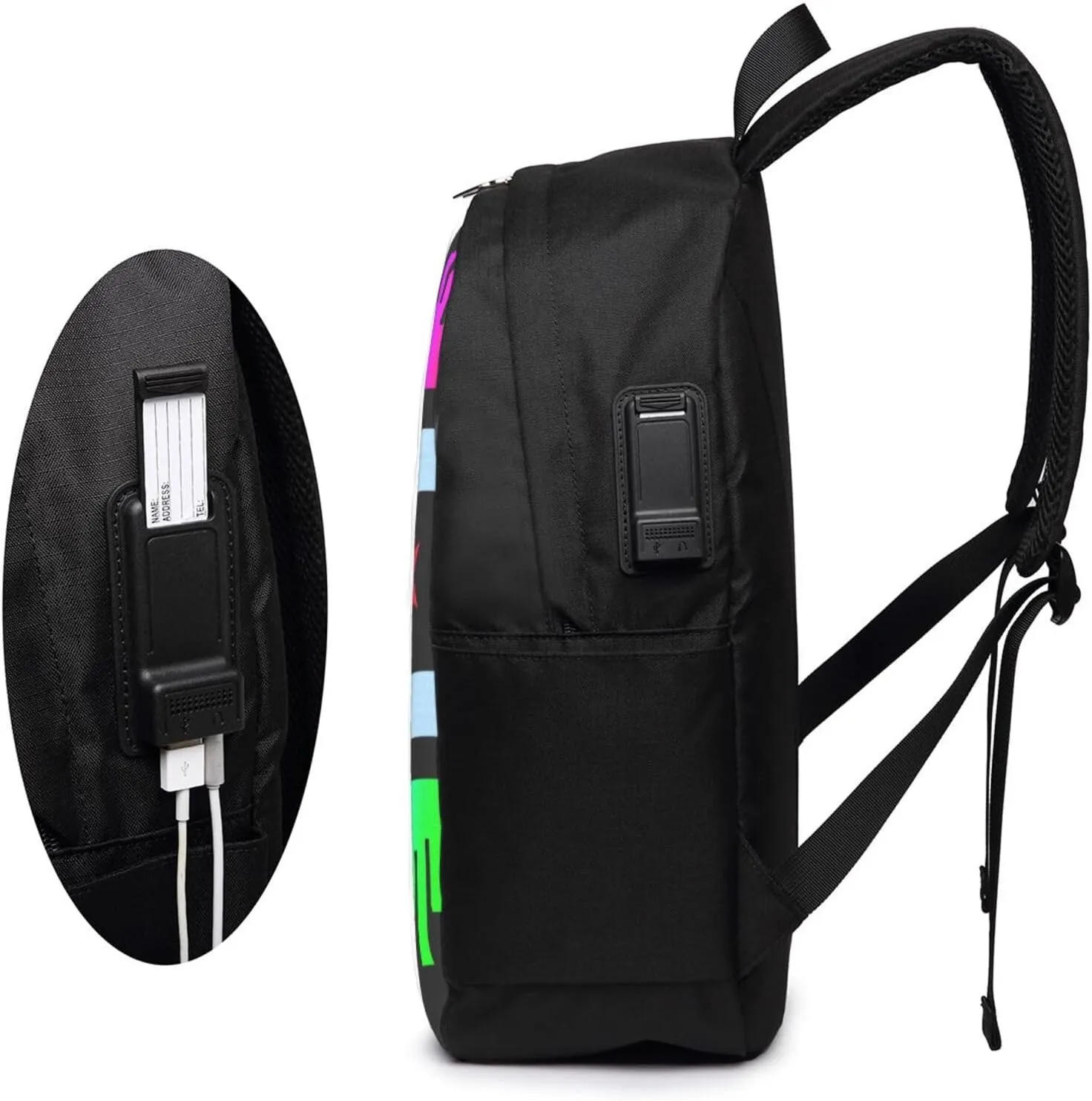 Chicago Gay LGBT Pride Rainbow Flags Laptop Backpacks Travel Backpack Casual Business Daypack Sport Rucksack Computer Bag Fits up to 17 Inch Notebook with USB Port