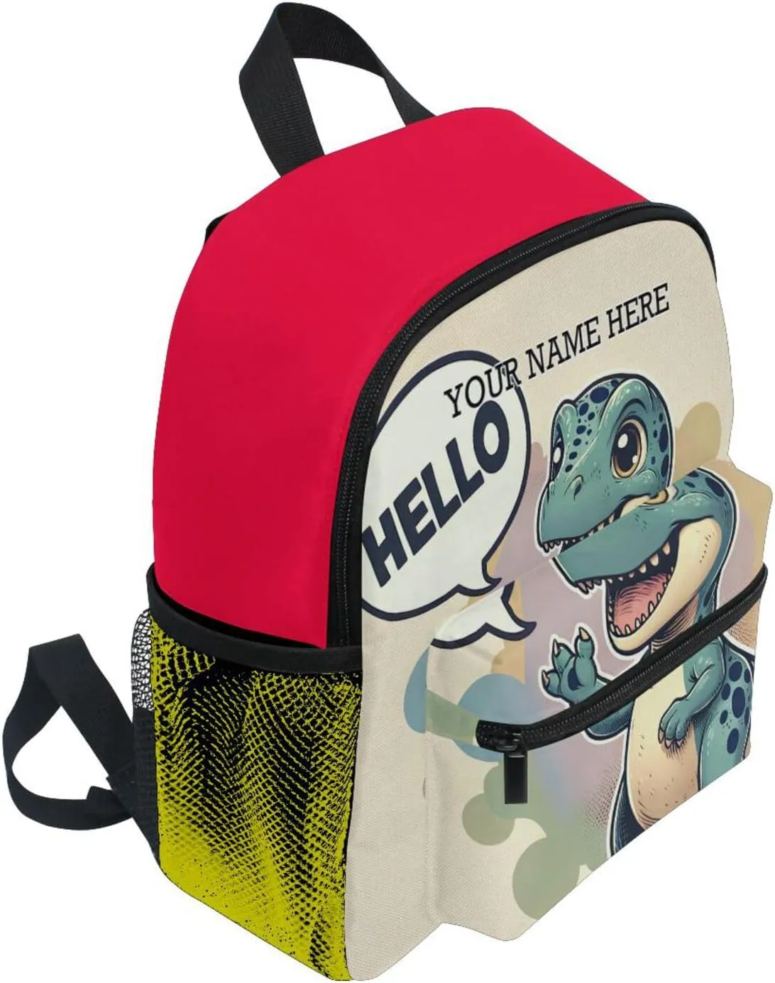 CHIFIGNO Personalized Customized Cute Dinosaur Blue Toddler Backpack for Boys Children Schoolbag Age 4-8 With Chest Clip Lightweight