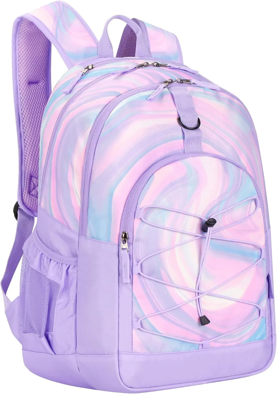 Choco Mocha Purple Backpack for Teen Girls, Travel School Backpack for Girls Middle School Large Bookbag 18 Inch