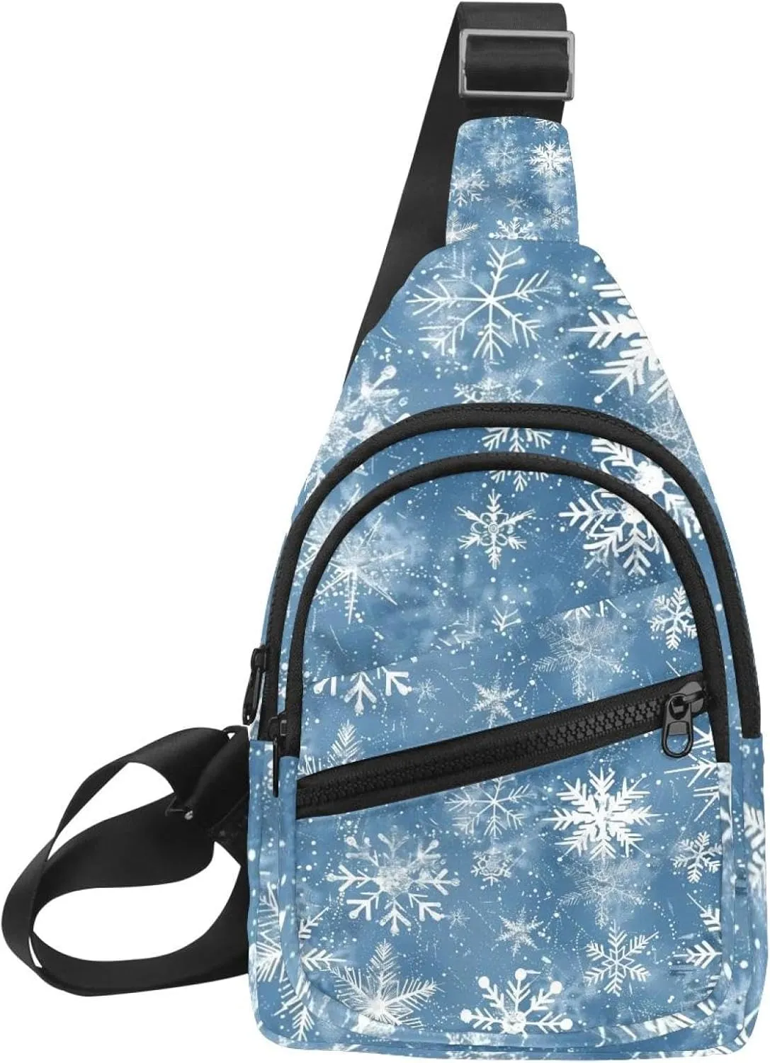 Christmas Snowflakes 8 Sling Backpack, Adjustable Crossbody Shoulder Bag Travel Hiking Daypack