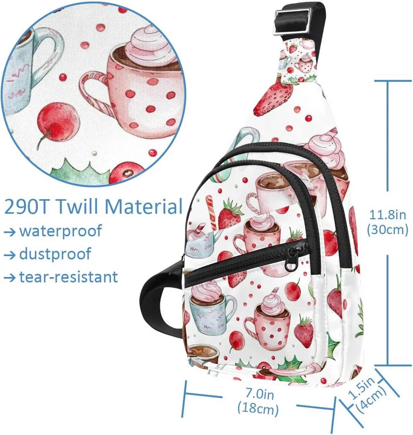 Christmas Sweets Coffee 3 Sling Backpack Bag