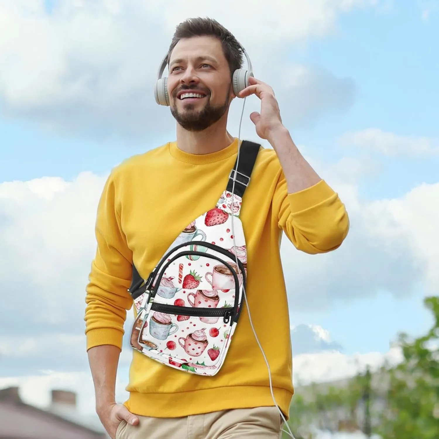Christmas Sweets Coffee 3 Sling Backpack Bag