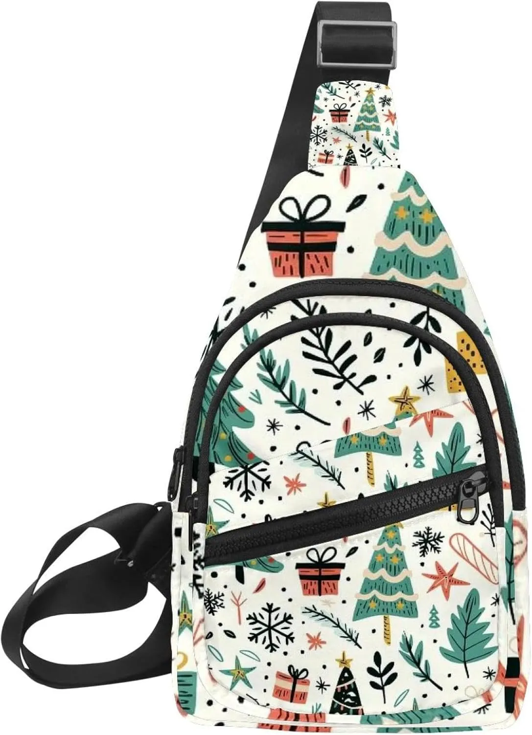Christmas tree gifts garlands stars twigs and leaves (2) Sling Bag for Women Men Crossbody Shoulder Tote Blet Bags Backpack Fanny Pack Travel Purse